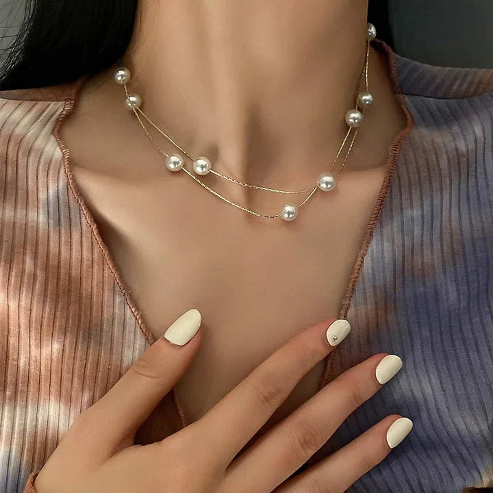 BowLift | Layered Pearl Classy Choker Necklace