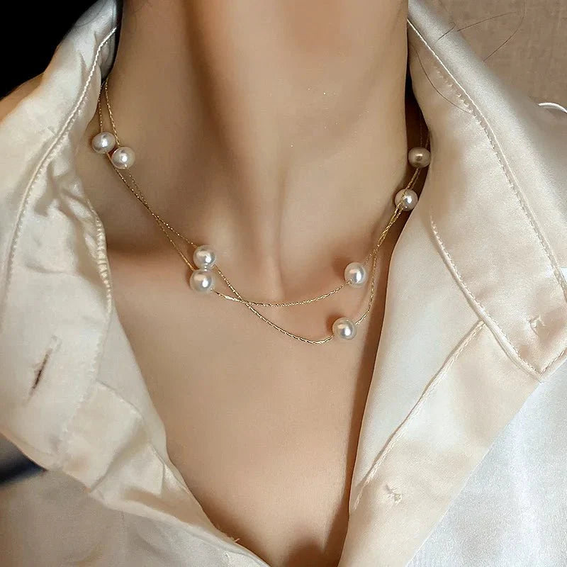 BowLift | Layered Pearl Classy Choker Necklace
