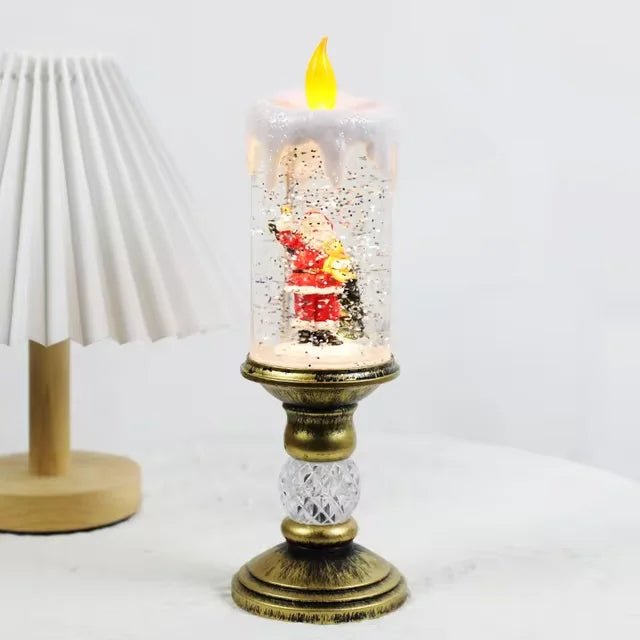 BowLift | LED Christmas Candle Lights with Dreamy Snowflake Music Box