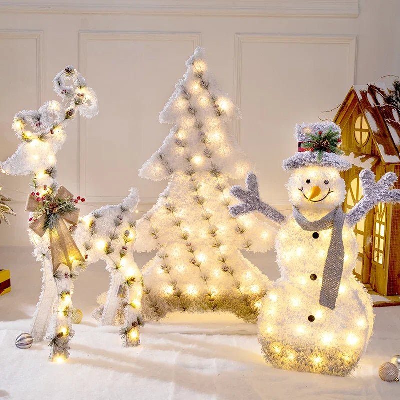BowLift | LED Christmas Christmas Tree, Snowman or Gift Box Decoration – Snowman & Fawn Tree Decorations, Perfect Holiday Ornaments & New Year Gifts