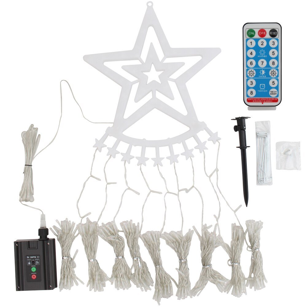 BowLift | Led Five-Pointed Star Waterfall Mountable Christmas Tree Light for Yard Outdoor Deco
