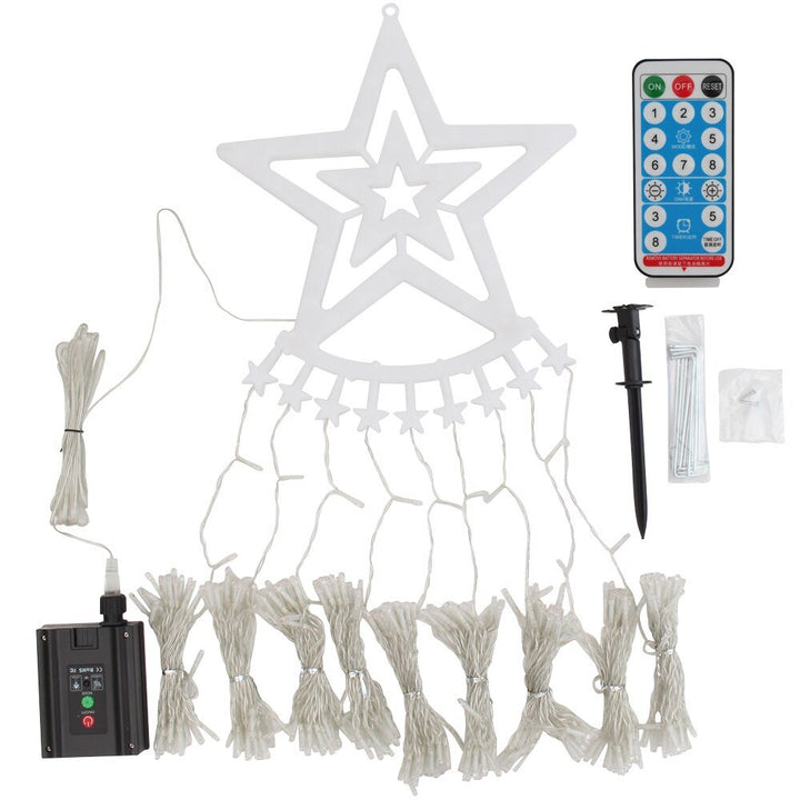 BowLift | Led Five-Pointed Star Waterfall Mountable Christmas Tree Light for Yard Outdoor Deco