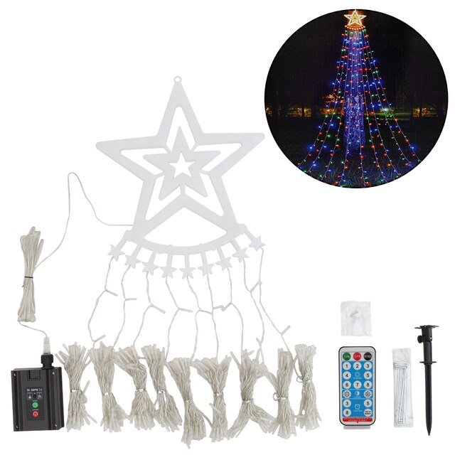 BowLift | Led Five-Pointed Star Waterfall Mountable Christmas Tree Light for Yard Outdoor Deco