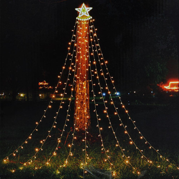 BowLift | Led Five-Pointed Star Waterfall Mountable Christmas Tree Light for Yard Outdoor Deco