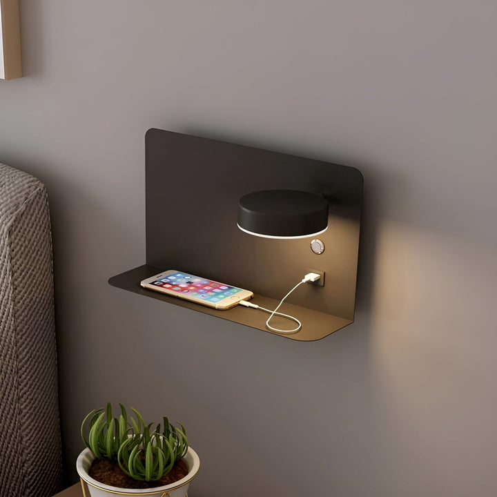 BowLift | LED Wall Lamp with USB Charger and Switch - GlowPort