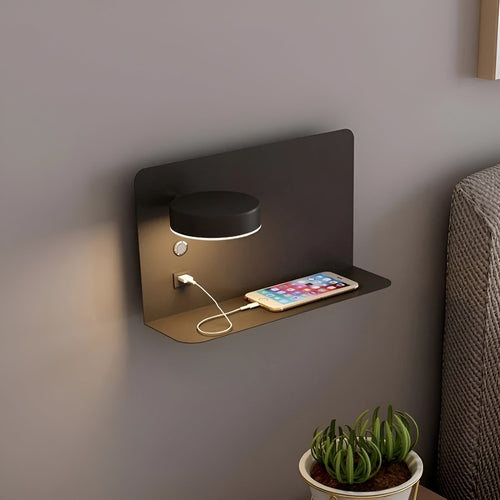 BowLift | LED Wall Lamp with USB Charger and Switch - GlowPort