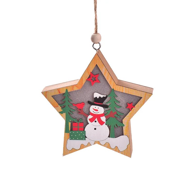 BowLift | LED Wooden Christmas Ornaments – Festive Christmas Tree Decorations, Perfect for Holiday DIY Gifts & New Year Decor