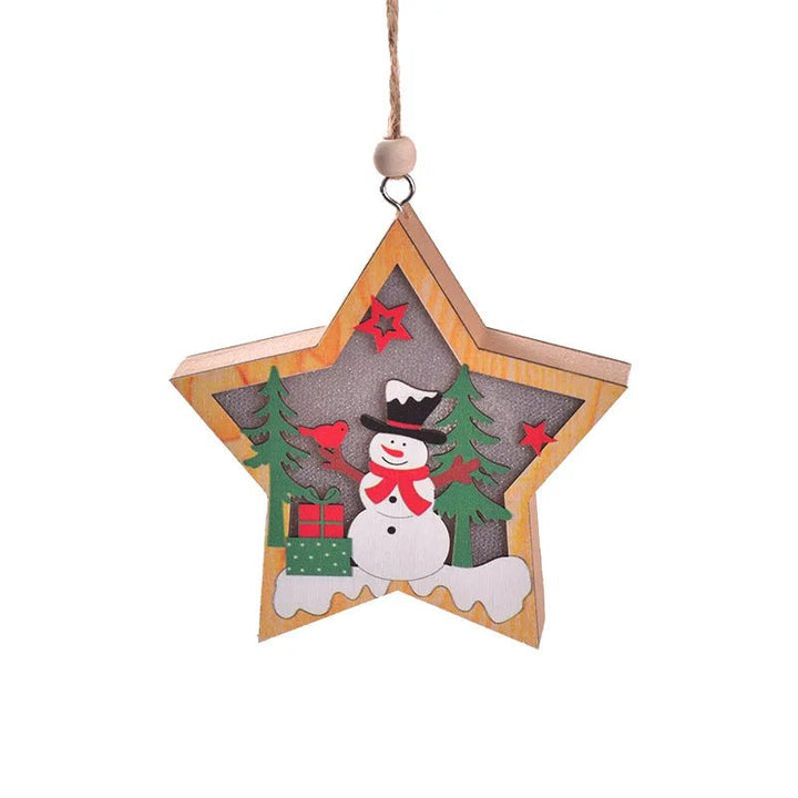 BowLift | LED Wooden Christmas Ornaments – Festive Christmas Tree Decorations, Perfect for Holiday DIY Gifts & New Year Decor