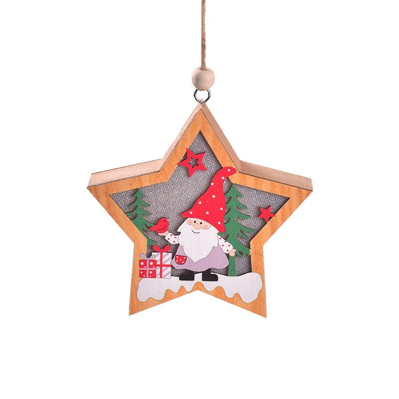 BowLift | LED Wooden Christmas Ornaments – Festive Christmas Tree Decorations, Perfect for Holiday DIY Gifts & New Year Decor