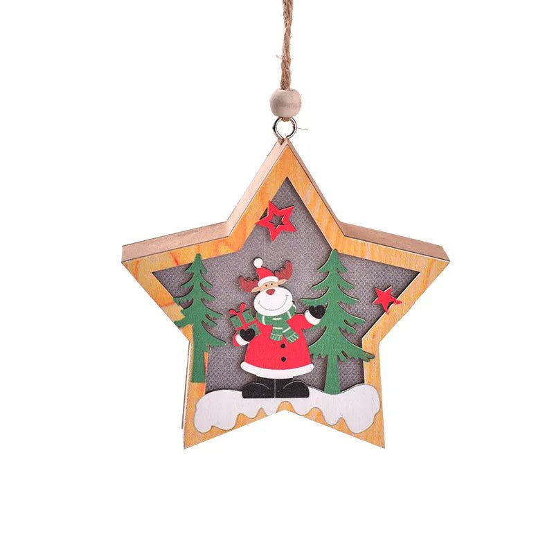 BowLift | LED Wooden Christmas Ornaments – Festive Christmas Tree Decorations, Perfect for Holiday DIY Gifts & New Year Decor
