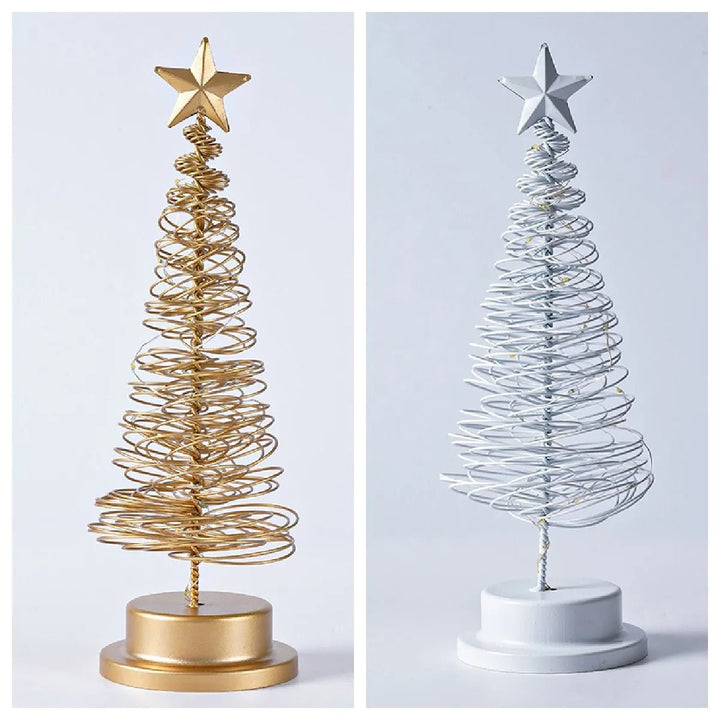 BowLift | LED Wrought Christmas Tree Spiral Light Table Ornament – Elegant Atmosphere Lamp for Bedroom & Holiday Décor