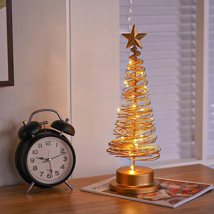 BowLift | LED Wrought Christmas Tree Spiral Light Table Ornament – Elegant Atmosphere Lamp for Bedroom & Holiday Décor