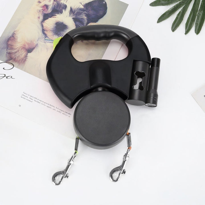 DuoLijn LED Dual Retractable Leash for Dogs and Cats with 360° Rotation Mechanism 3 Meters | Bowlift