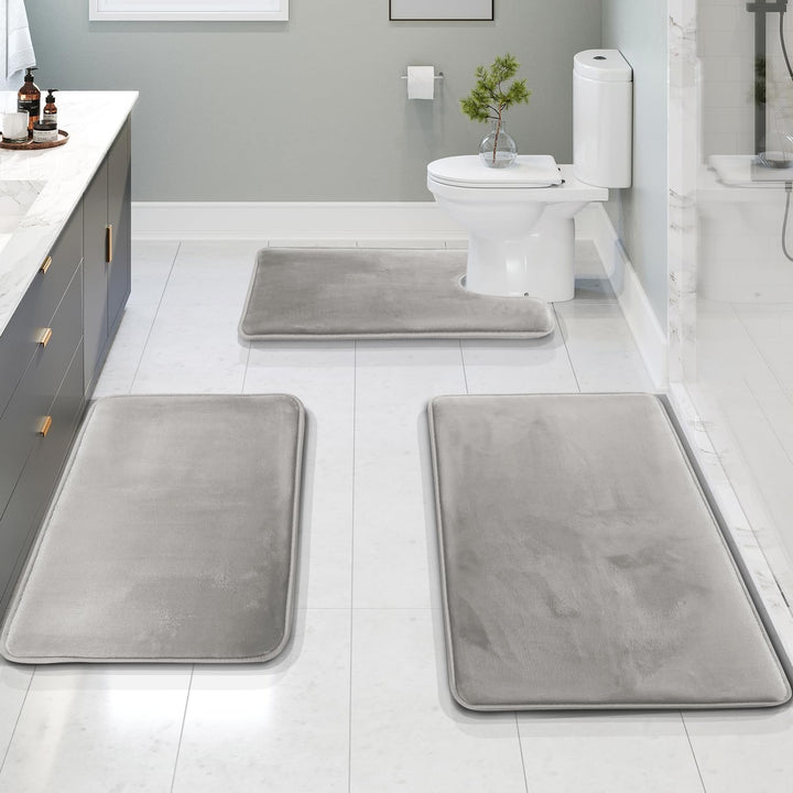 BowLift | Memory Foam Bath Mat Set | Ultra-Soft, Super Absorbent & Non-Slip for Bathroom Comfort