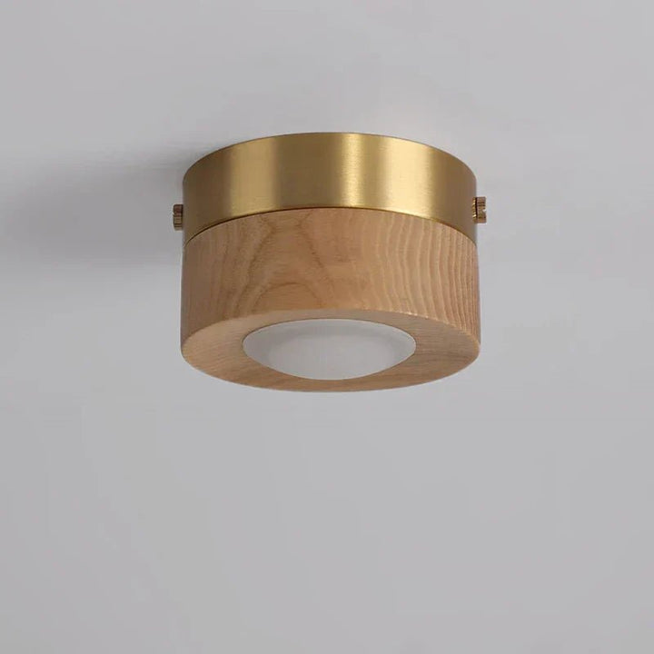 BowLift LignaShine Wooden Flush Mount Ceiling Light