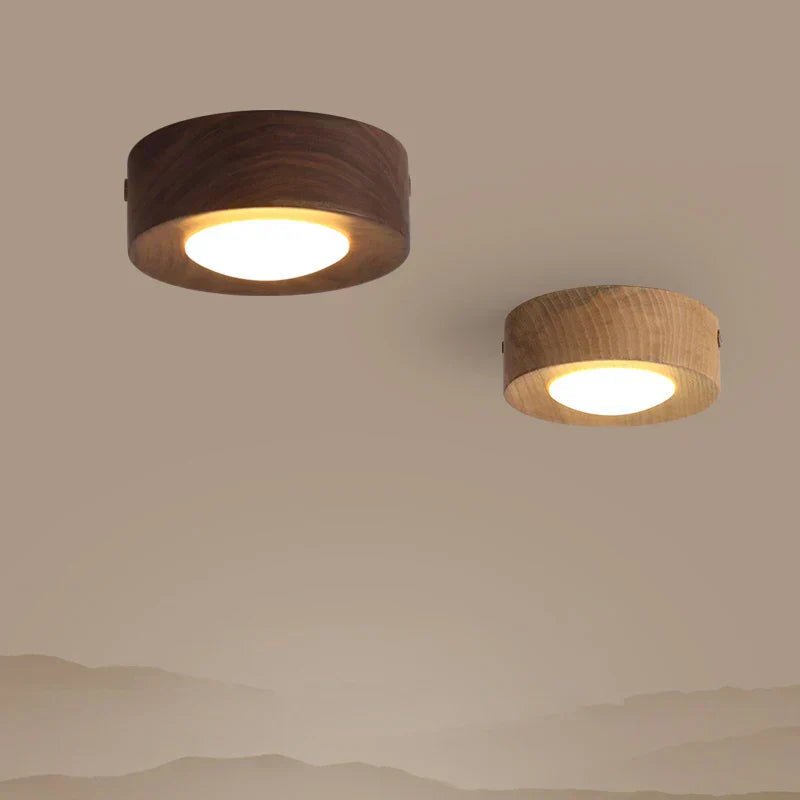 BowLift LignaShine Wooden Flush Mount Ceiling Light