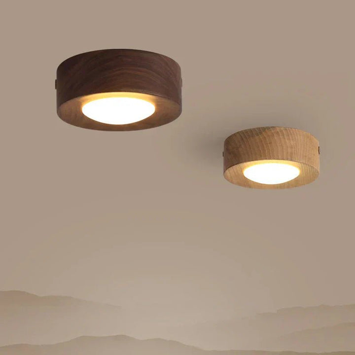 BowLift LignaShine Wooden Flush Mount Ceiling Light