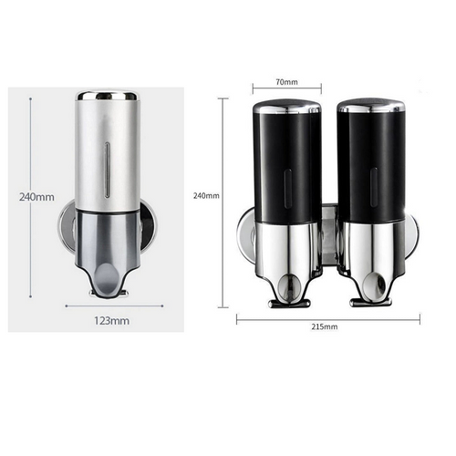 BowLift | Soap holder & dispenser Wall mounted Stainless steel Bathroom Shower soap dispenser pump