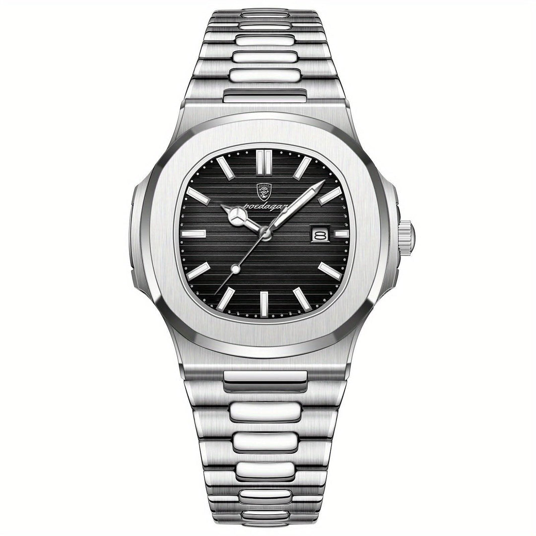 BowLift | Men’s Stainless Steel Quartz Wristwatch with Date