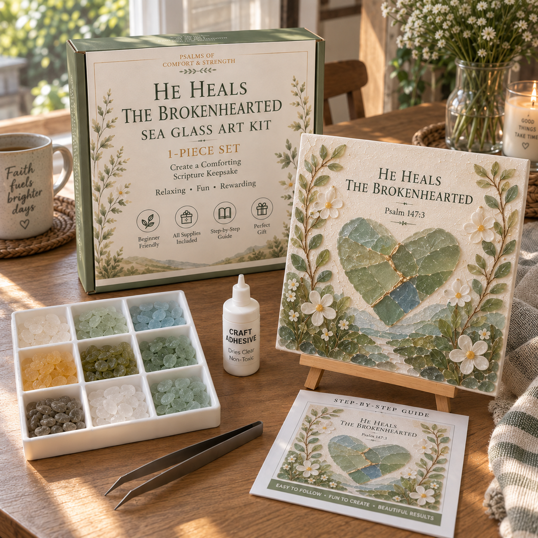 BowLift | Psalms of Comfort & Strength Sea Glass Art Kit