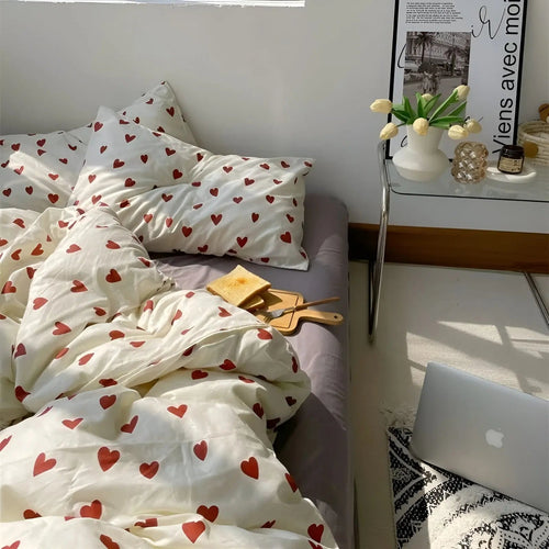 BowLift | LoveLuxe Heart Motif Quilt Cover Set