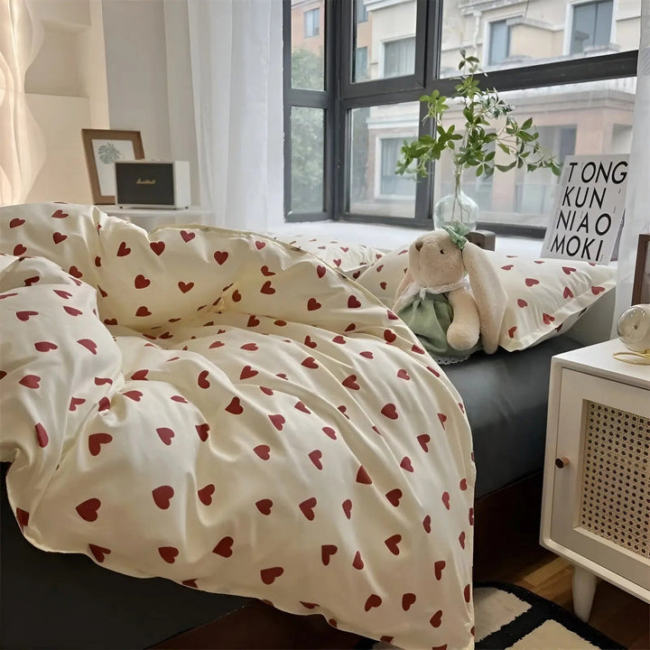 BowLift | LoveLuxe Heart Motif Quilt Cover Set