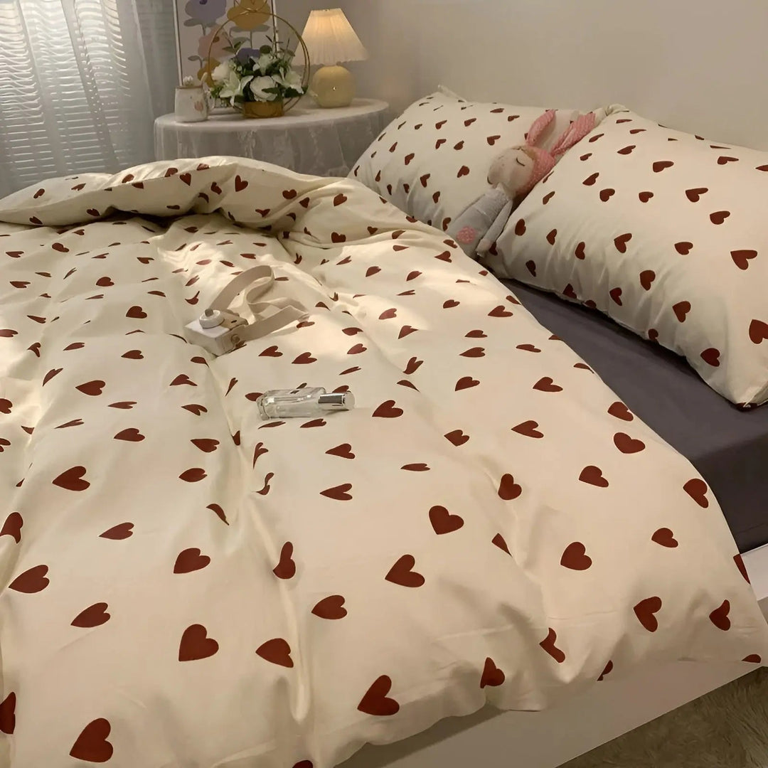 BowLift | LoveLuxe Heart Motif Quilt Cover Set