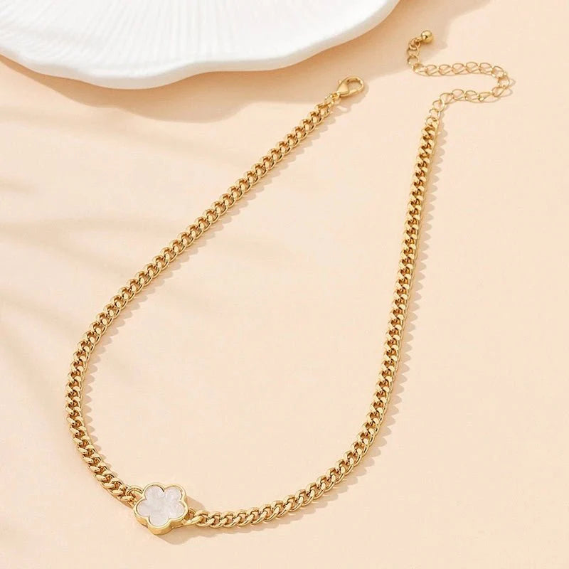 BowLift | Lucky Clover Cuban Chain Necklace and Bracelet Set