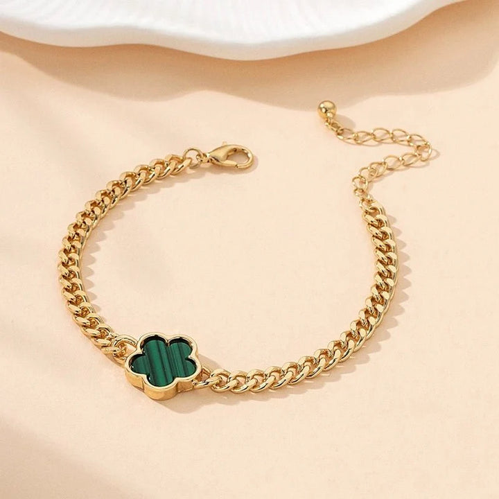 BowLift | Lucky Clover Cuban Chain Necklace and Bracelet Set