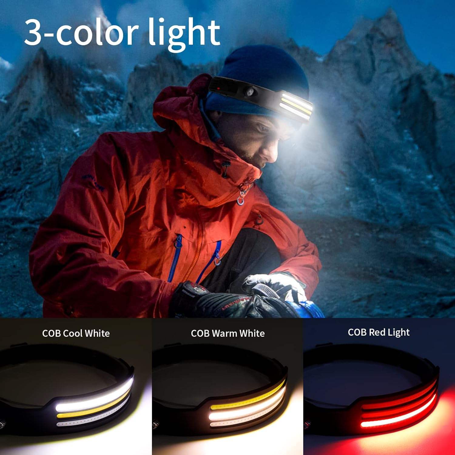 BowLift | LED Headlamp X3 – Waterproof & Rechargeable Head Torch for Running, Hiking & Outdoor Adventures