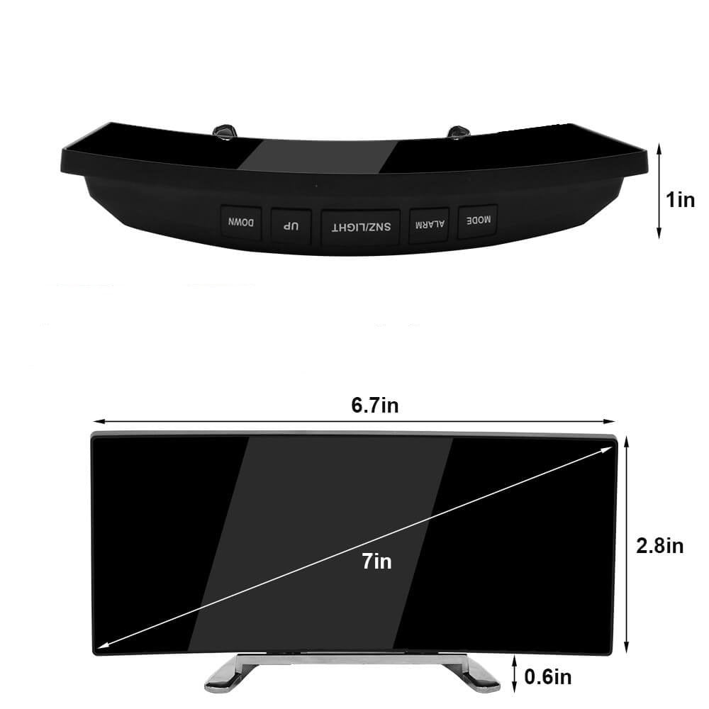 BowLift | LumiCurve Curved LED Digital Alarm Clock with Modern Design