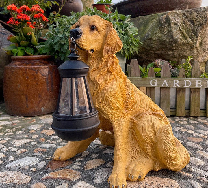 BowLift | LumiPup Solar-Powered Dog Statue with LED Lighting