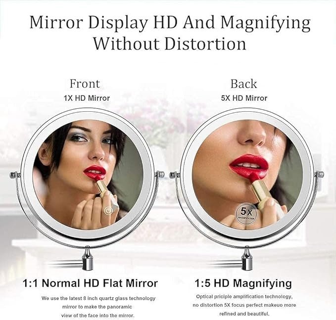 BowLift | LUMIVIEW – Rechargeable LED Magnifying Mirror with Touch Control