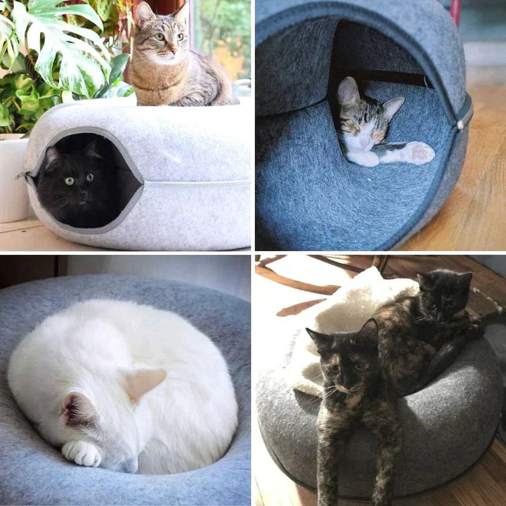 Luxe Cat Bed and Playhouse - WhiskerNest Bowlift