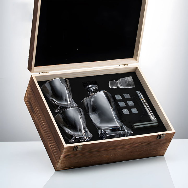 BowLift | Luxe Crystal Whiskey Decanter and Glass Set – WhiskeyWave