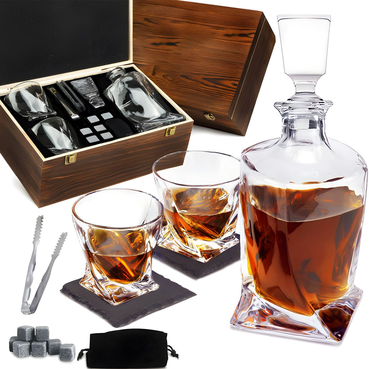 BowLift | Luxe Crystal Whiskey Decanter and Glass Set – WhiskeyWave