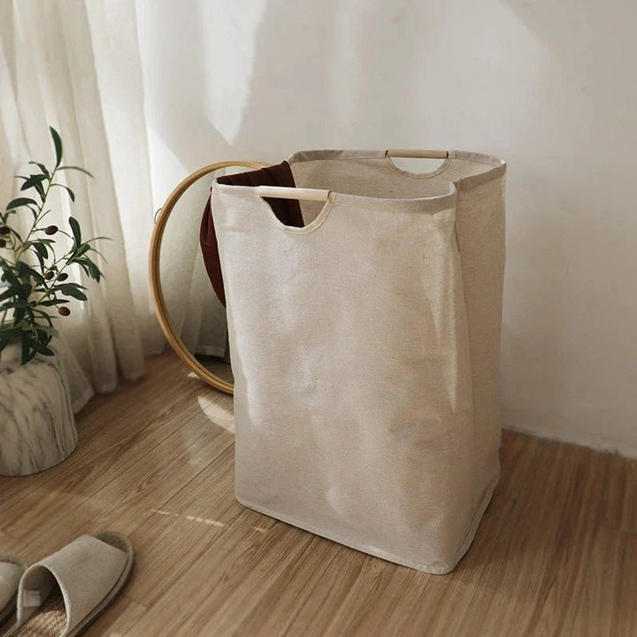 BowLift | LuxeFold Hamper – Elegant Cotton-Linen Laundry Organizer