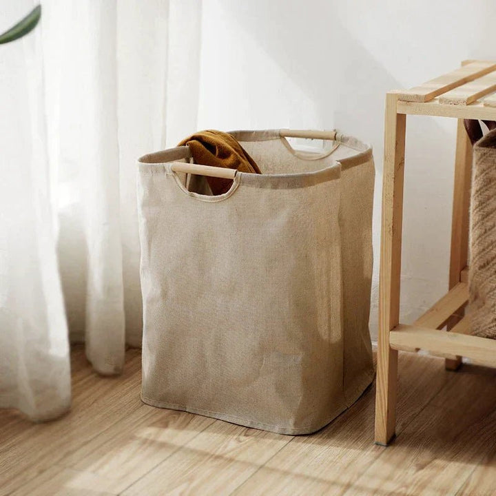 BowLift | LuxeFold Hamper – Elegant Cotton-Linen Laundry Organizer