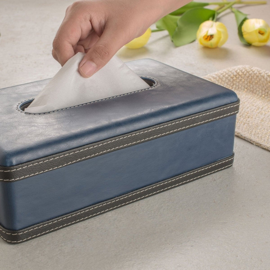 BowLift | LuxeTiera Leather Tissue Box Holder | Elegant handcrafted leatherite organizer for home, office, and car