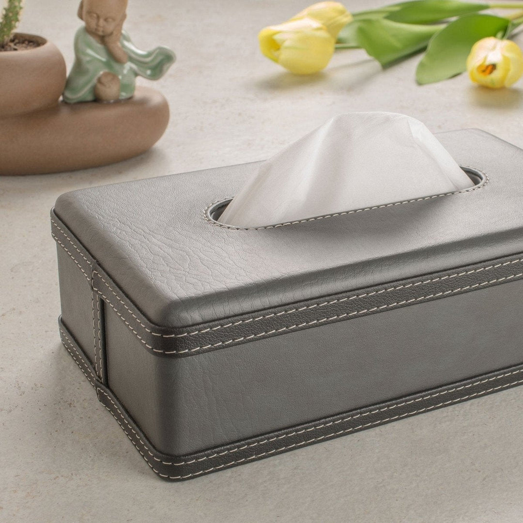 BowLift | LuxeTiera Leather Tissue Box Holder | Elegant handcrafted leatherite organizer for home, office, and car