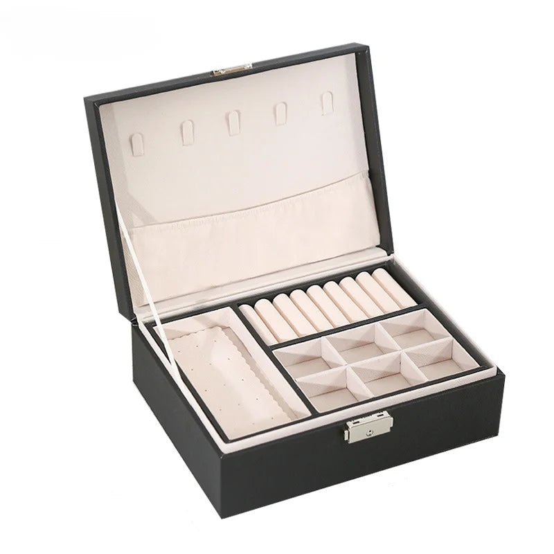 BowLift | LuxeWood – Elegant Wooden Jewelry Box with PU Leather