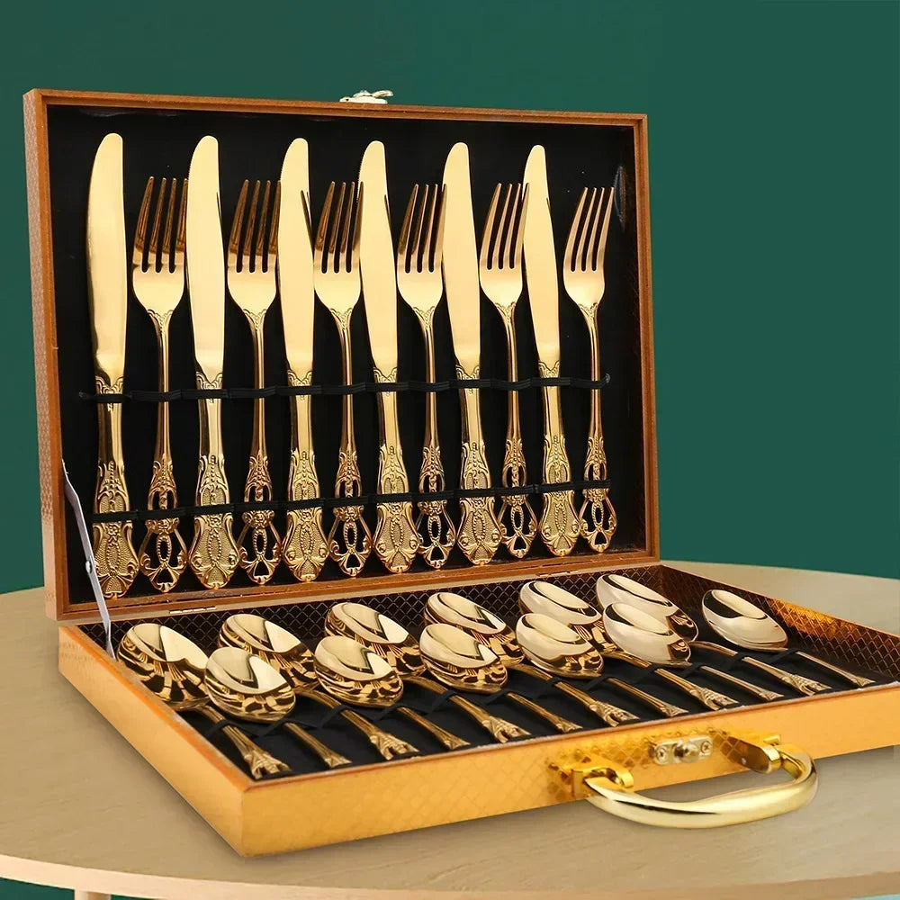 BowLift | Luxury 24-Piece Cutlery Set - RoyalCutlery