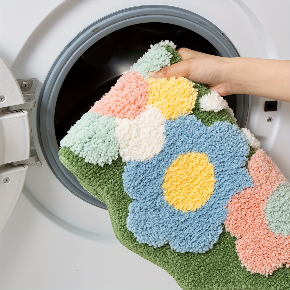 BowLift | Luxury Bath Mat with Floral Pattern, Extra Soft and Absorbent - Florina