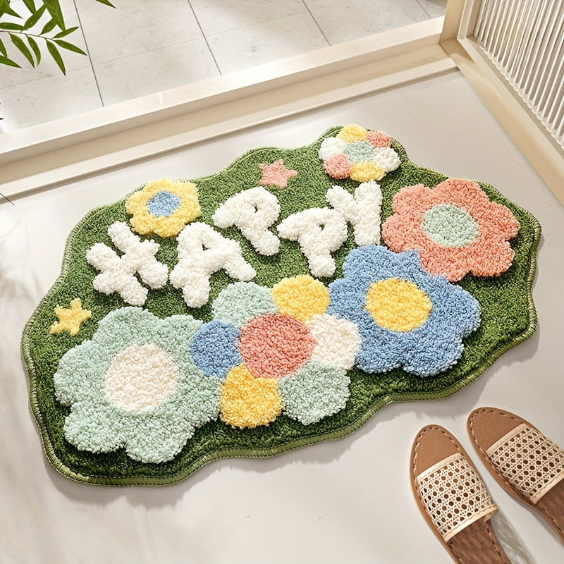 BowLift | Luxury Bath Mat with Floral Pattern, Extra Soft and Absorbent - Florina
