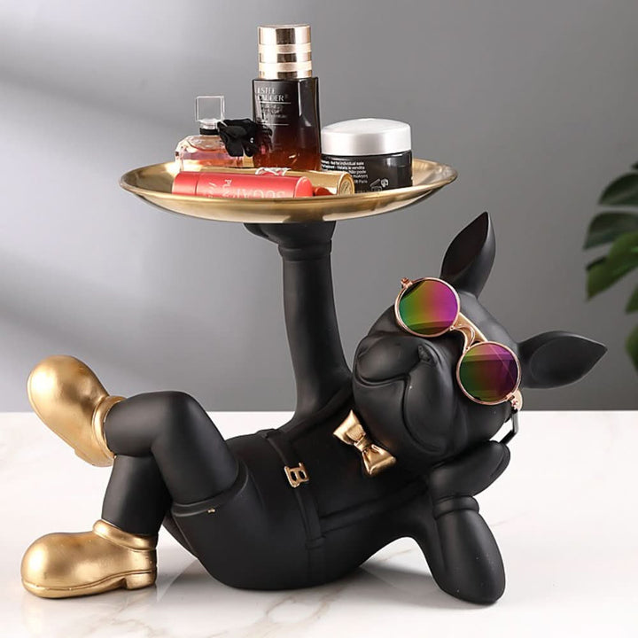 BowLift | Resin Bulldog Decor Tray Sculpture