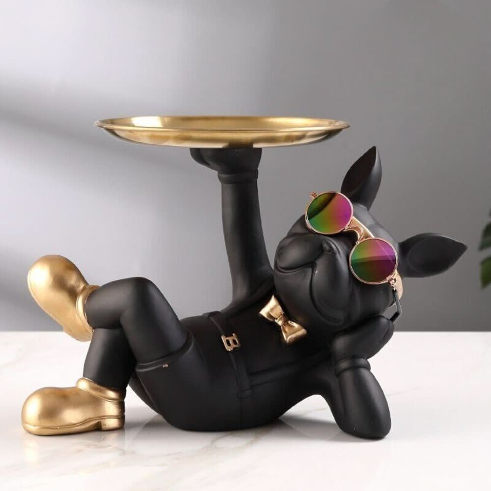 BowLift | Resin Bulldog Decor Tray Sculpture