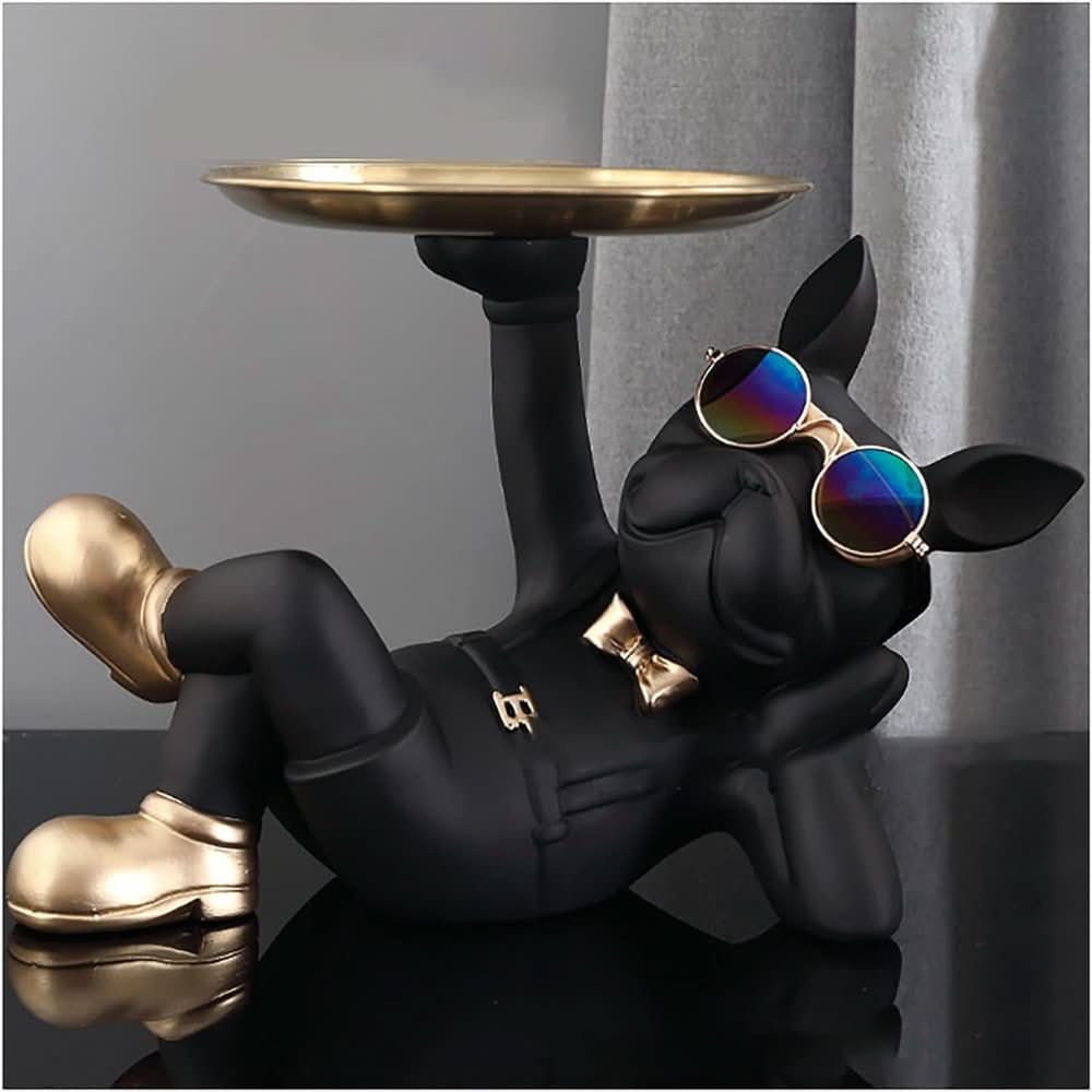 BowLift | Resin Bulldog Decor Tray Sculpture