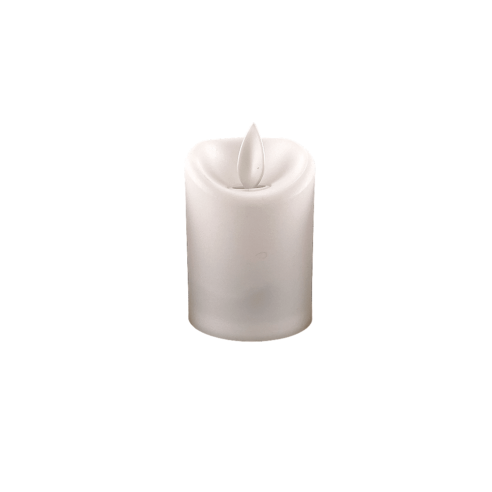 LED light white in plastic - with movable flame and remote control (3 pieces) | Bowlift