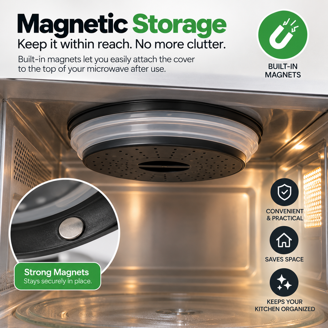 BowLift | Magnetic Microwave Splatter Cover