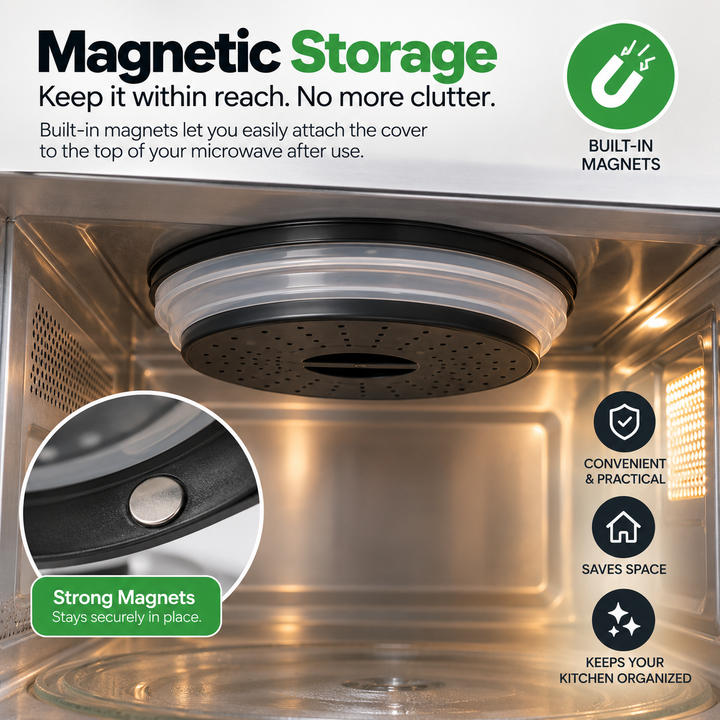 BowLift | Magnetic Microwave Splatter Cover